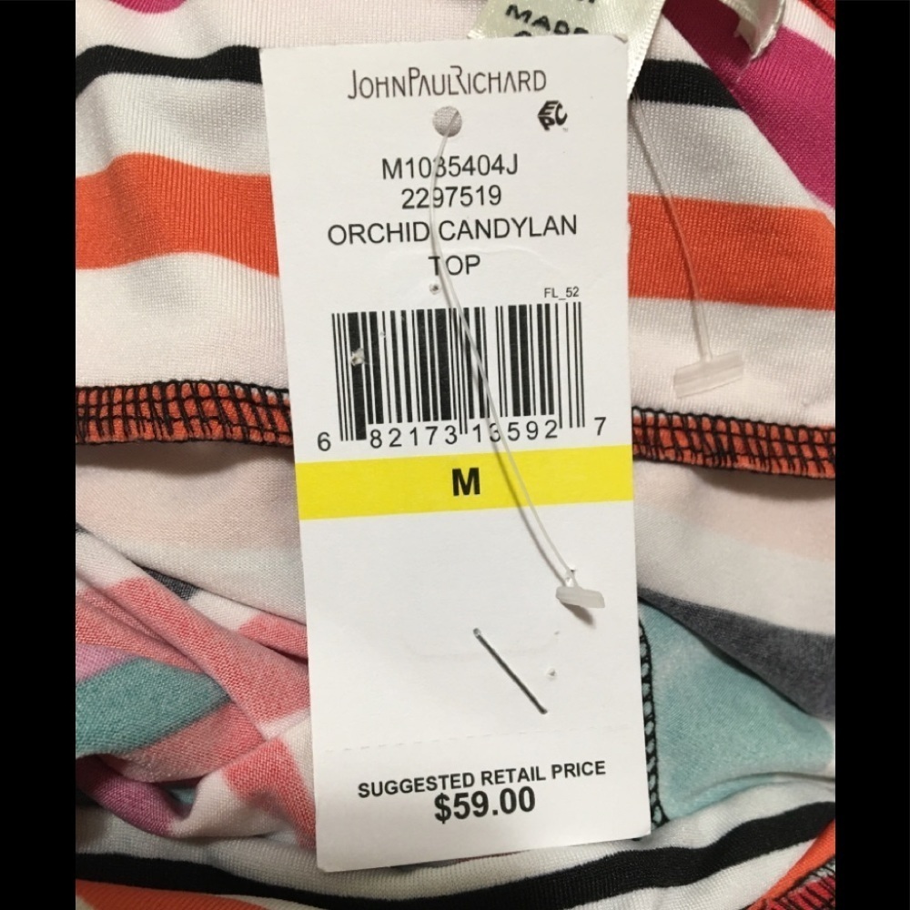 NWT JohnPaulRichard Petite Mixed-Stripe Dress oh. - Picture 6 of 14